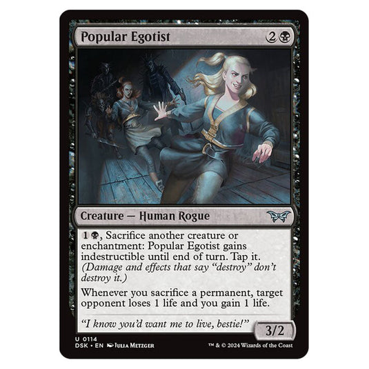 Popular Egotist 0114 card from the Magic The Gathering set Duskmourn: House of Horror