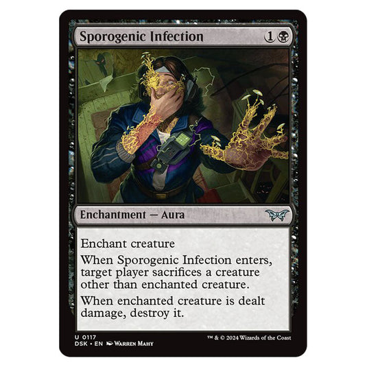 Sporogenic Infection 0117 card from the Magic The Gathering set Duskmourn: House of Horror