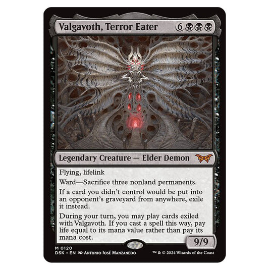 Valgavoth, Terror Eater 0120 card from the Magic The Gathering set Duskmourn: House of Horror