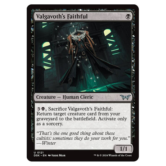 Valgavoth's Faithful 0121 card from the Magic The Gathering set Duskmourn: House of Horror