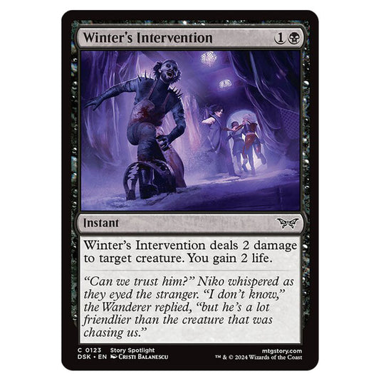 Winter's Intervention 0123 card from the Magic The Gathering set Duskmourn: House of Horror