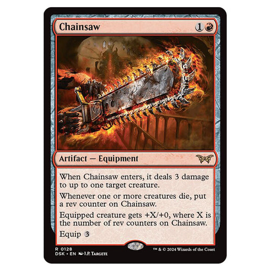 Chainsaw 0128 card from the Magic The Gathering set Duskmourn: House of Horror