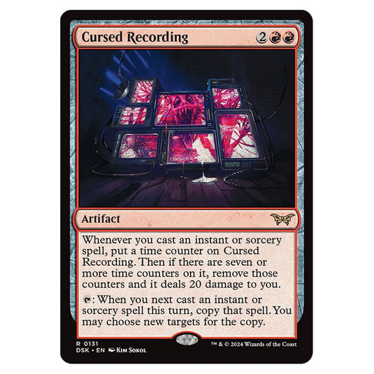 Cursed Recording 0131 card from the Magic The Gathering set Duskmourn: House of Horror