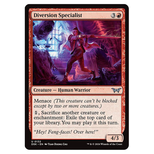 Diversion Specialist 0132 card from the Magic The Gathering set Duskmourn: House of Horror