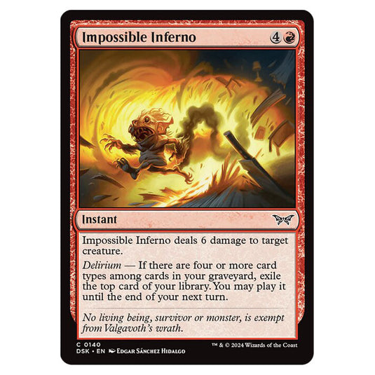 Impossible Inferno 0140 card from the Magic The Gathering set Duskmourn: House of Horror