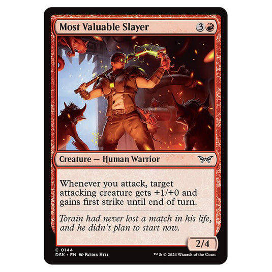 Most Valuable Slayer 0144 card from the Magic The Gathering set Duskmourn: House of Horror