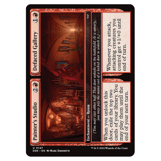 Painter's Studio // Defaced Gallery 0147 card from the Magic The Gathering set Duskmourn: House of Horror