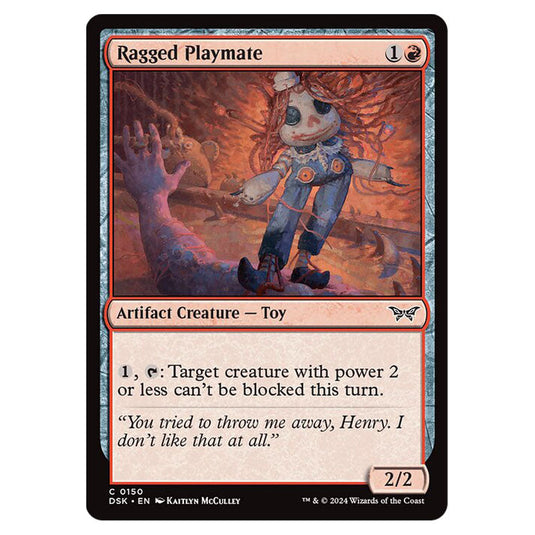 Ragged Playmate 0150 card from the Magic The Gathering set Duskmourn: House of Horror