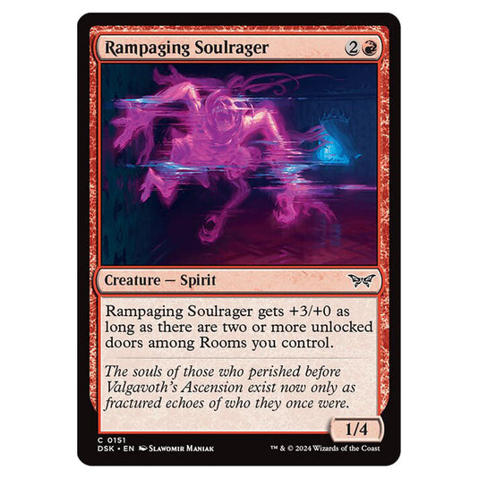 Rampaging Soulrager 0151 card from the Magic The Gathering set Duskmourn: House of Horror