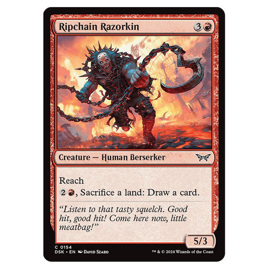 Ripchain Razorkin 0154 card from the Magic The Gathering set Duskmourn: House of Horror