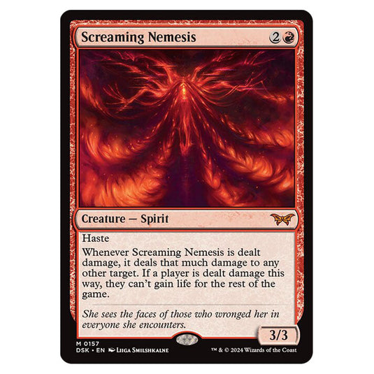 Screaming Nemesis 0157 card from the Magic The Gathering set Duskmourn: House of Horror