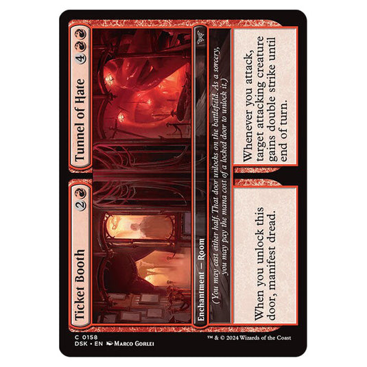 Ticket Booth // Tunnel of Hate 0158 card from the Magic The Gathering set Duskmourn: House of Horror