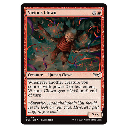 Vicious Clown 0163 card from the Magic The Gathering set Duskmourn: House of Horror