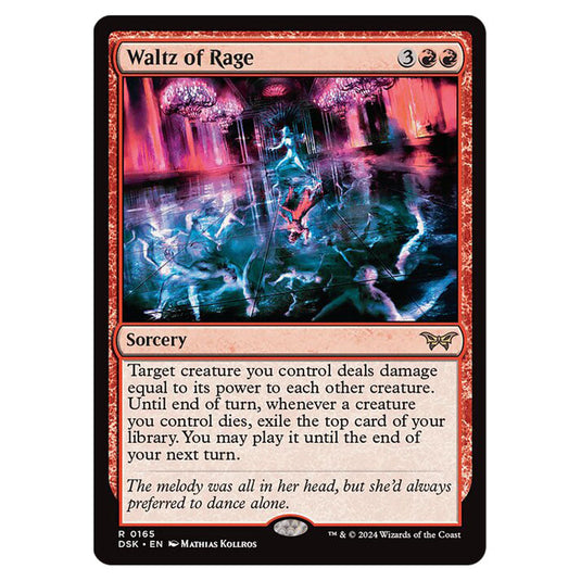 Waltz of Rage 0165 card from the Magic The Gathering set Duskmourn: House of Horror