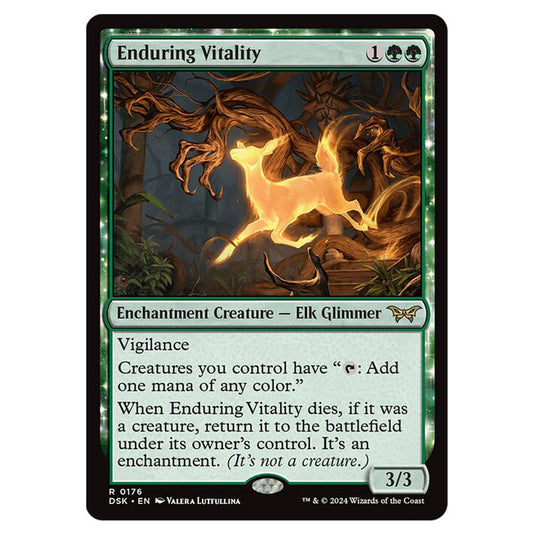 Enduring Vitality 0176 card from the Magic The Gathering set Duskmourn: House of Horror