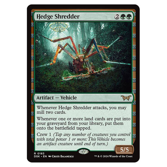 Hedge Shredder 0183 card from the Magic The Gathering set Duskmourn: House of Horror