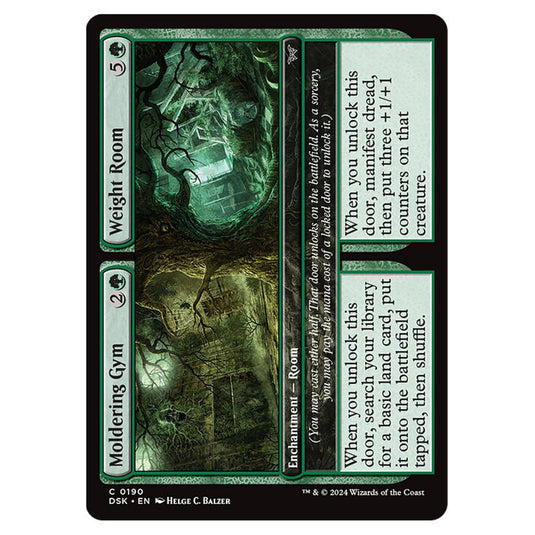 Moldering Gym // Weight Room 0190 card from the Magic The Gathering set Duskmourn: House of Horror