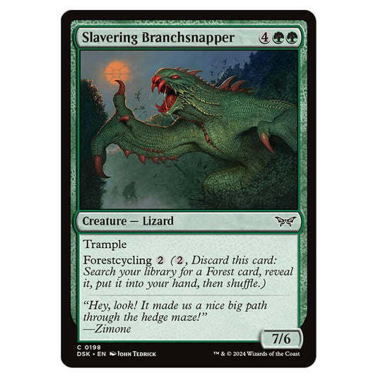 Slavering Branchsnapper 0198 card from the Magic The Gathering set Duskmourn: House of Horror