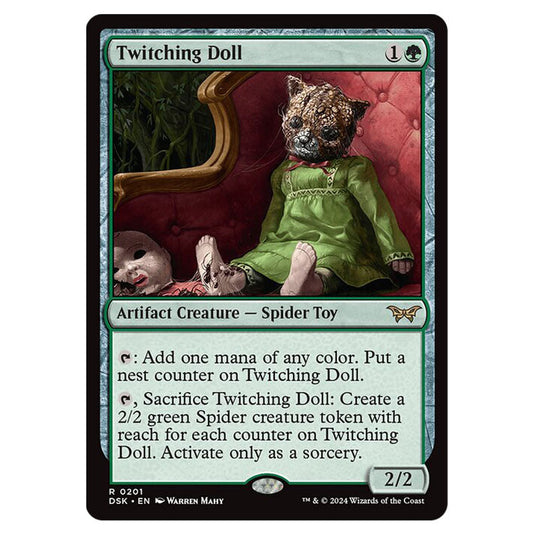 Twitching Doll 0201 card from the Magic The Gathering set Duskmourn: House of Horror