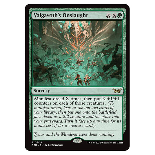 Valgavoth's Onslaught 0204 card from the Magic The Gathering set Duskmourn: House of Horror