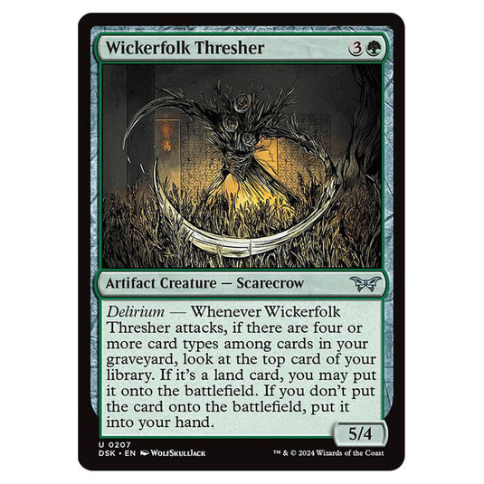 Wickerfolk Thresher 0207 card from the Magic The Gathering set Duskmourn: House of Horror