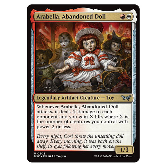 Arabella, Abandoned Doll 0208 card from the Magic The Gathering set Duskmourn: House of Horror