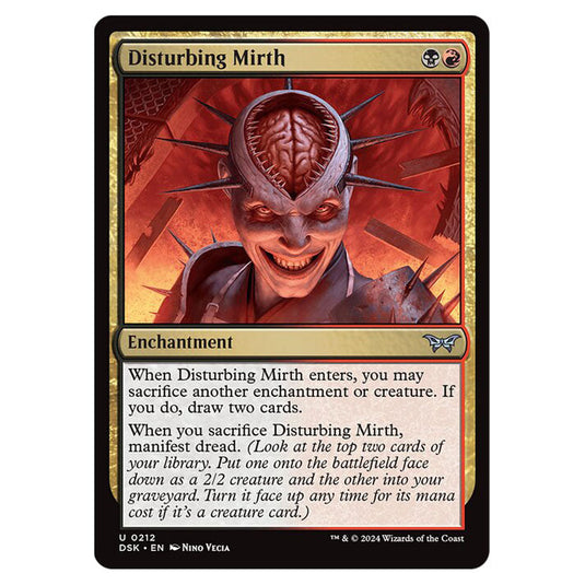 Disturbing Mirth 0212 card from the Magic The Gathering set Duskmourn: House of Horror