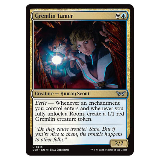 Gremlin Tamer 0215 card from the Magic The Gathering set Duskmourn: House of Horror