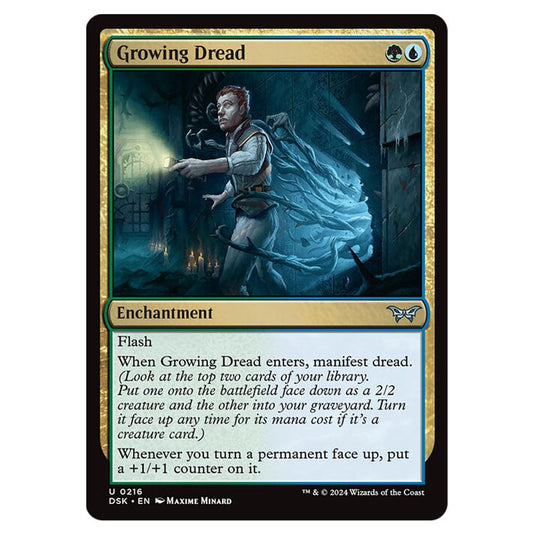 Growing Dread 0216 card from the Magic The Gathering set Duskmourn: House of Horror