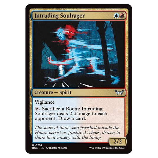 Intruding Soulrager 0218 card from the Magic The Gathering set Duskmourn: House of Horror