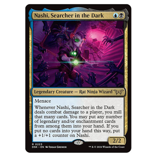 Nashi, Searcher in the Dark 0223 card from the Magic The Gathering set Duskmourn: House of Horror