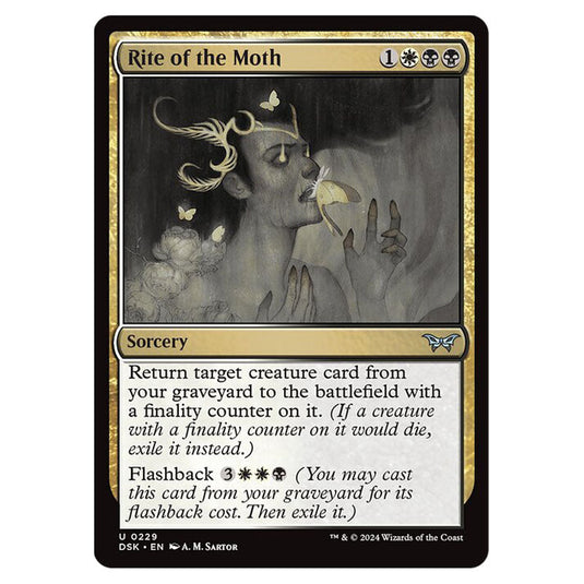 Rite of the Moth 0229 card from the Magic The Gathering set Duskmourn: House of Horror