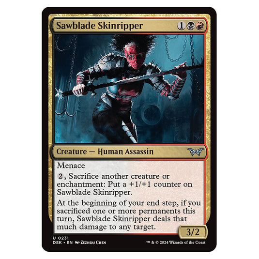 Sawblade Skinripper 0231 card from the Magic The Gathering set Duskmourn: House of Horror