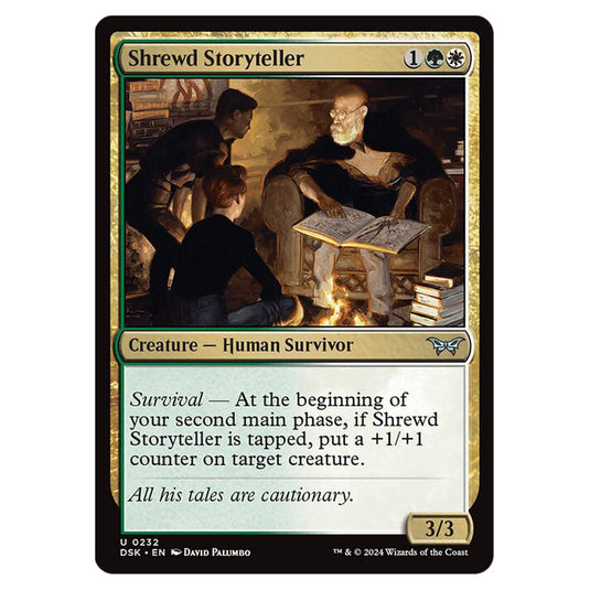 Shrewd Storyteller 0232 card from the Magic The Gathering set Duskmourn: House of Horror