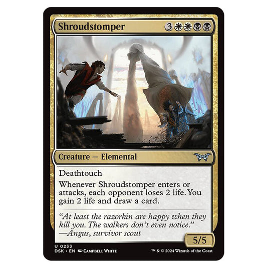 Shroudstomper 0233 card from the Magic The Gathering set Duskmourn: House of Horror