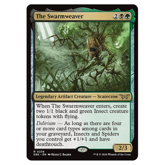 The Swarmweaver 0236 card from the Magic The Gathering set Duskmourn: House of Horror