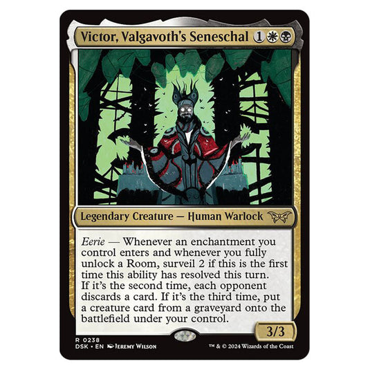 Victor, Valgavoth's Seneschal 0238 card from the Magic The Gathering set Duskmourn: House of Horror