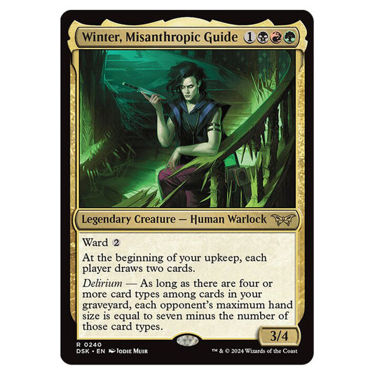 Winter, Misanthropic Guide 0240 card from the Magic The Gathering set Duskmourn: House of Horror