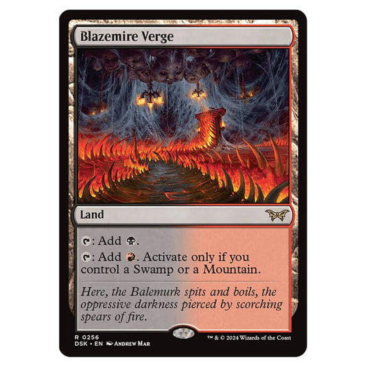 Blazemire Verge 0256 card from the Magic The Gathering set Duskmourn: House of Horror