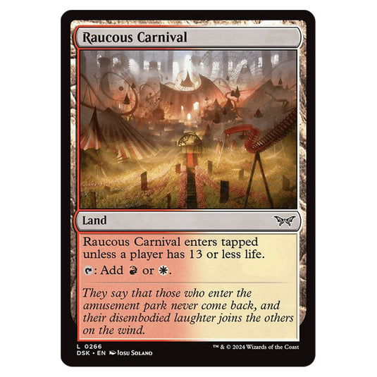 Raucous Carnival 0266 card from the Magic The Gathering set Duskmourn: House of Horror