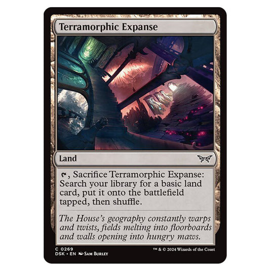 Terramorphic Expanse 0269 card from the Magic The Gathering set Duskmourn: House of Horror