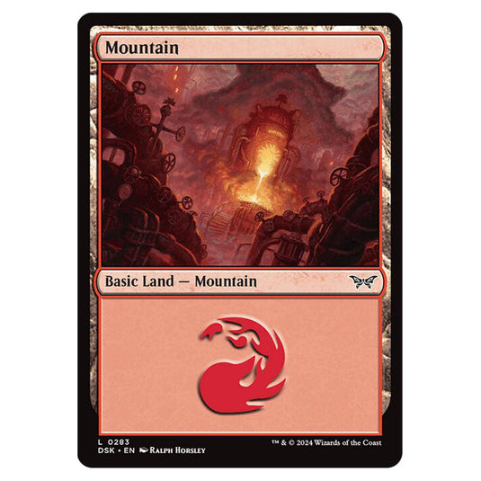 Mountain  0283 card from the Magic The Gathering set Duskmourn: House of Horror