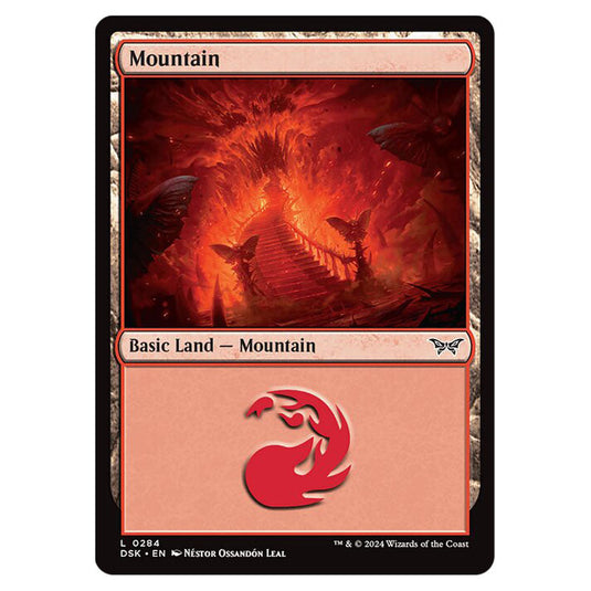 Mountain  0284 card from the Magic The Gathering set Duskmourn: House of Horror