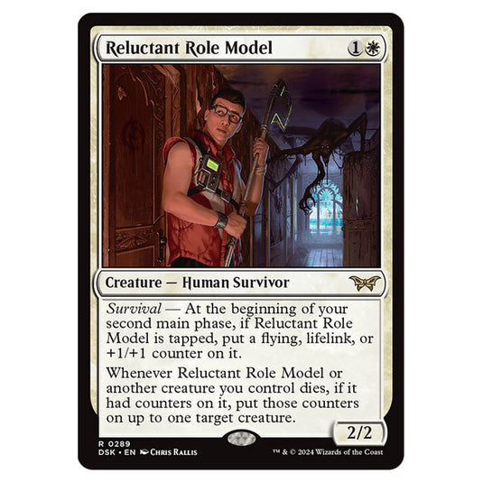 Reluctant Role Model  0289 card from the Magic The Gathering set Duskmourn: House of Horror