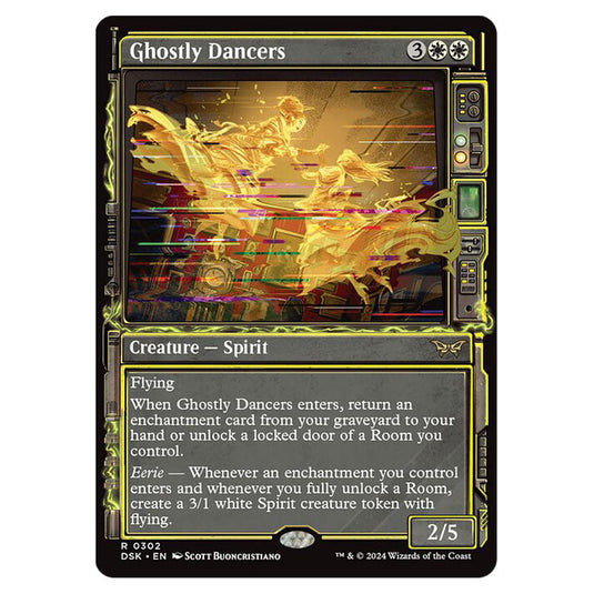 Ghostly Dancers 0302 card from the Magic The Gathering set Duskmourn: House of Horror