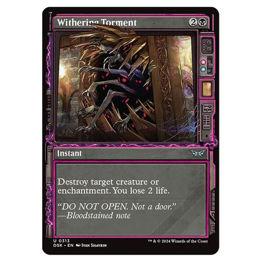 Withering Torment 0313 card from the Magic The Gathering set Duskmourn: House of Horror