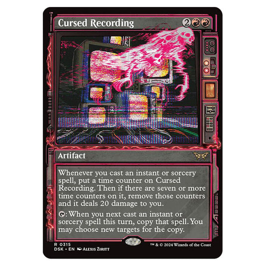 Cursed Recording  0315 card from the Magic The Gathering set Duskmourn: House of Horror