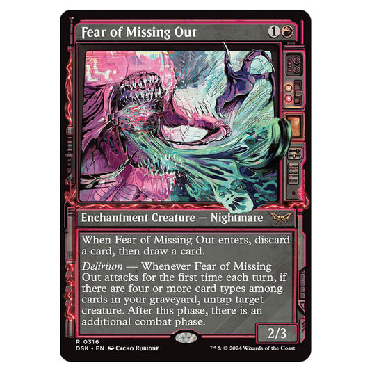 Fear of Missing Out 0316 card from the Magic The Gathering set Duskmourn: House of Horror