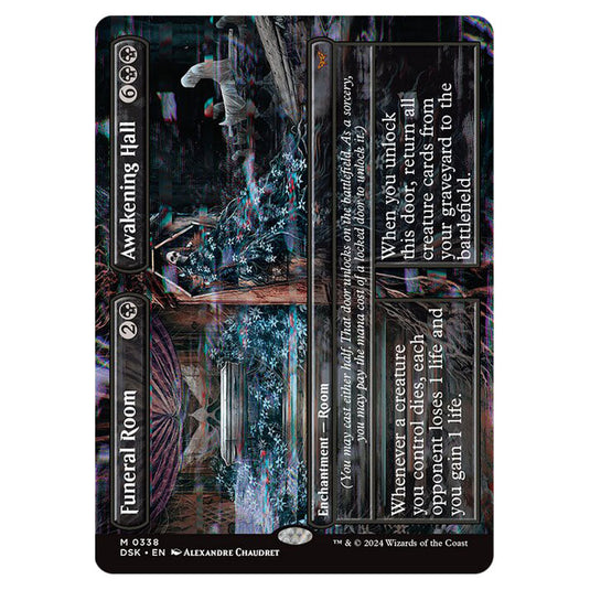 Funeral Room // Awakening Hall 0338 card from the Magic The Gathering set Duskmourn: House of Horror