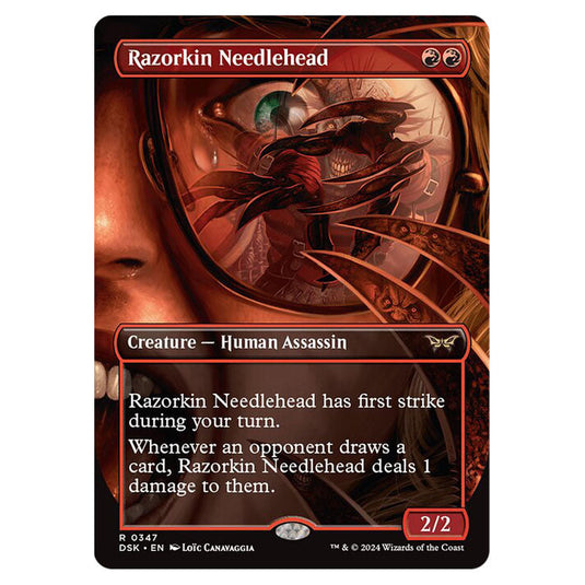 Razorkin Needlehead 0347 card from the Magic The Gathering set Duskmourn: House of Horror